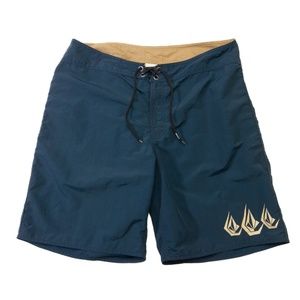 Volcom Mod Tech Boardshorts Mens 34 Zip Pocket Laced Flat Front Surf Shorts